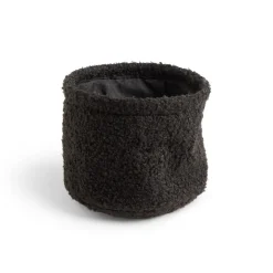 Gifi Rangement|Lot de 3 panières en laine bouclée noir