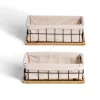 Gifi Rangement|Lot de 2 panières métal et bois