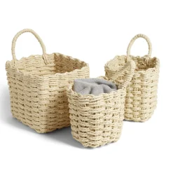 Gifi Rangement|Lot de 3 panières tressées rangement salle de bain