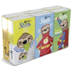 Gifi Bien-Être^Lot de 6 paquets de mouchoirs en papier à 4 plis motif paresseux