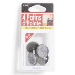 Gifi Quincaillerie^Lot de 4 patins de meuble ronds avec pointe - Ø28 mm
