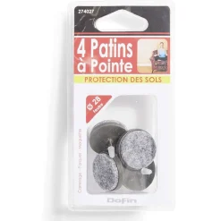 Gifi Quincaillerie^Lot de 4 patins de meuble ronds avec pointe - Ø28 mm