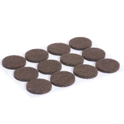 Gifi Quincaillerie^Lot de 12 patins en feutre adhésif marron - Ø22 mm