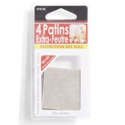 Gifi Quincaillerie^Lot de 4 patins en feutre adhésif ultra puissant - 50x50 mm