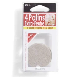 Gifi Quincaillerie^Lot de 4 patins en feutre adhésif ultra puissant beige - Ø50 mm