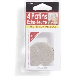 Gifi Quincaillerie^Lot de 4 patins en feutre adhésif ultra puissant beige - Ø50 mm