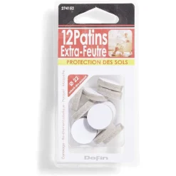 Gifi Quincaillerie^Lot de 12 patins en feutre adhésif ultra puissant beige - Ø22 mm