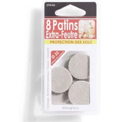 Gifi Quincaillerie^Lot de 8 patins en feutre adhésif ultra puissant beige - Ø32 mm