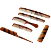 Gifi Beauté^Lot de 6 peignes en plastique marron et noir