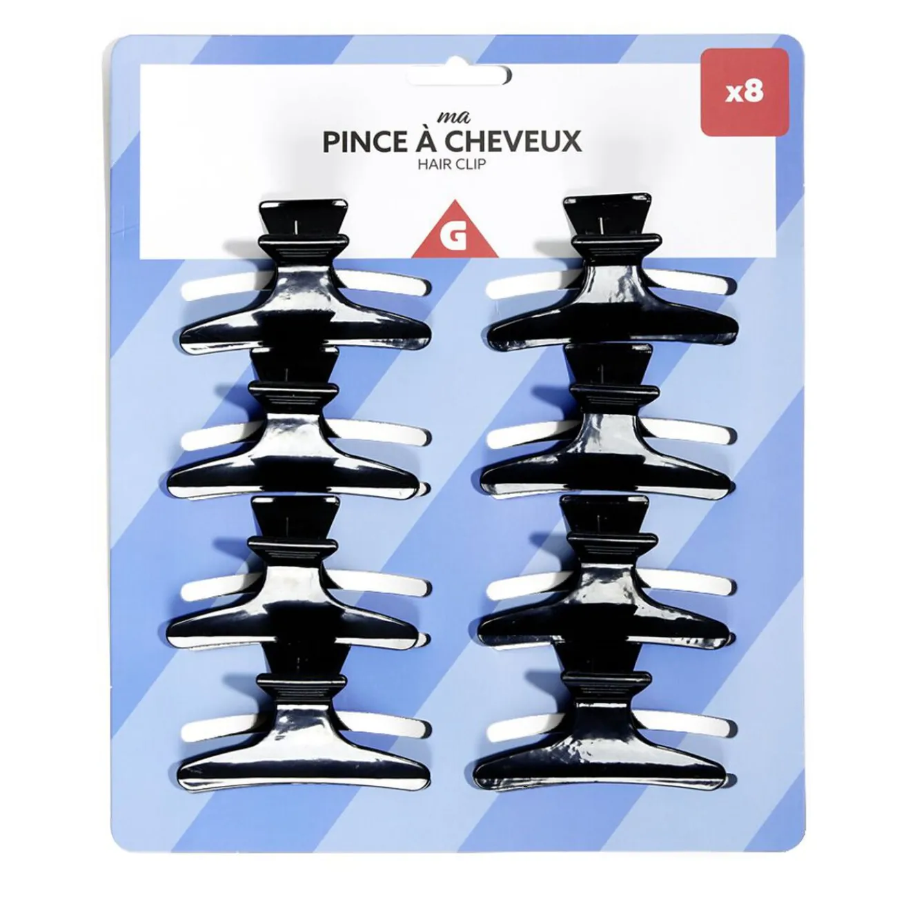 Gifi Beauté^Lot de 8 pinces à cheveux noir ou rose - 2 coloris