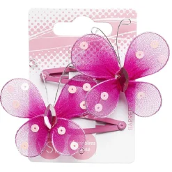 Gifi Beauté^Lot de 2 pinces clic clac rose avec papillon