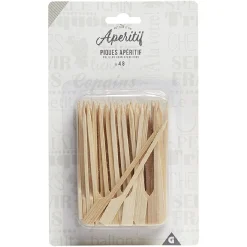 Gifi Lot de 48 piques pour l'apéritif en bambou