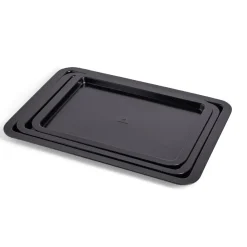 Gifi Lot de 3 plaques à four métal noir 38/43/48x29cm