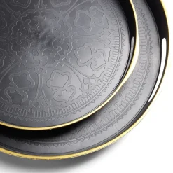 Gifi Lot de 2 plateaux Ø29cm et Ø36cm plastique noir