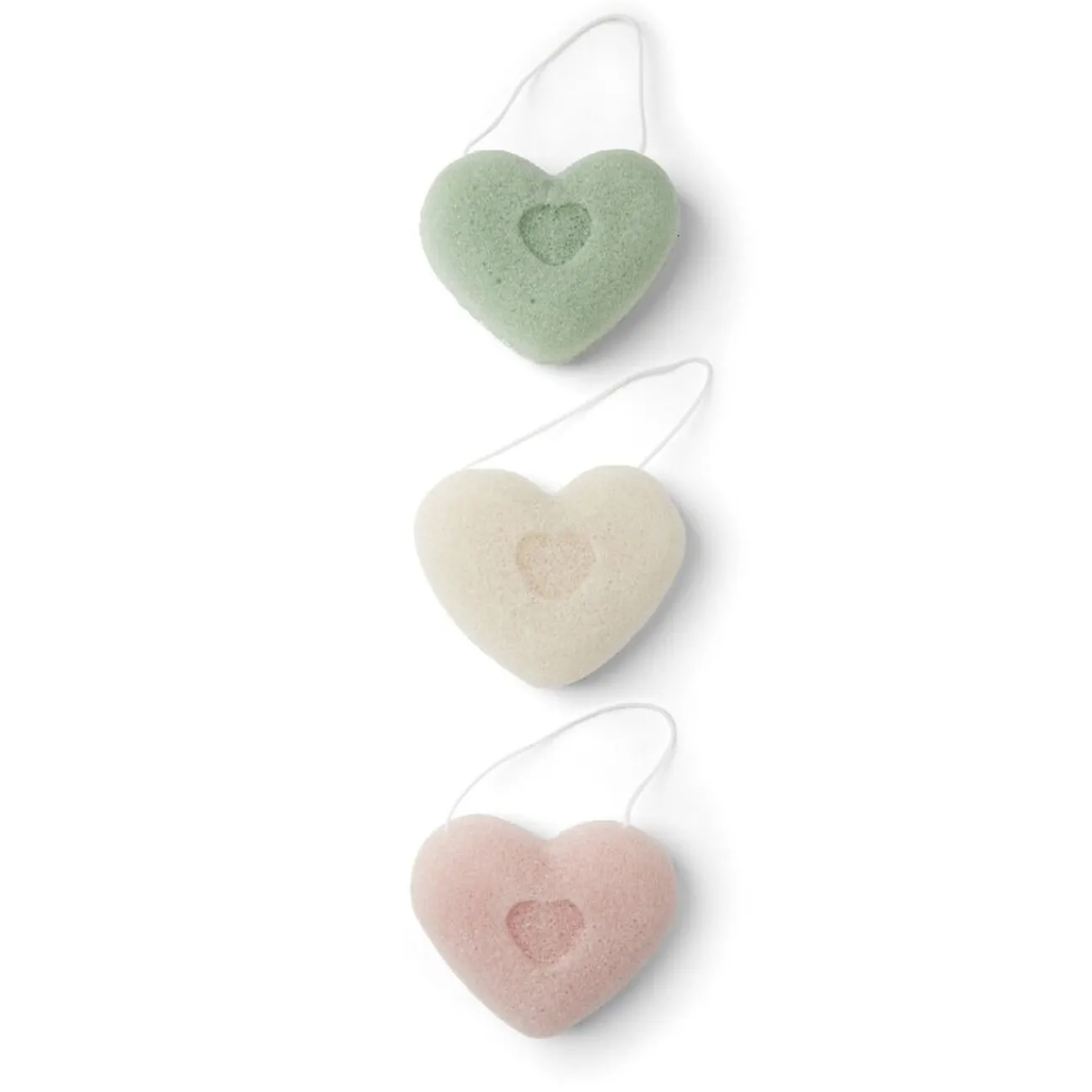 Gifi Beauté^Lot de 3 éponges konjac coeur - 3 modèles