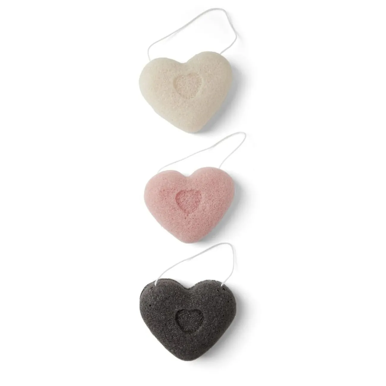 Gifi Beauté^Lot de 3 éponges konjac coeur - 3 modèles
