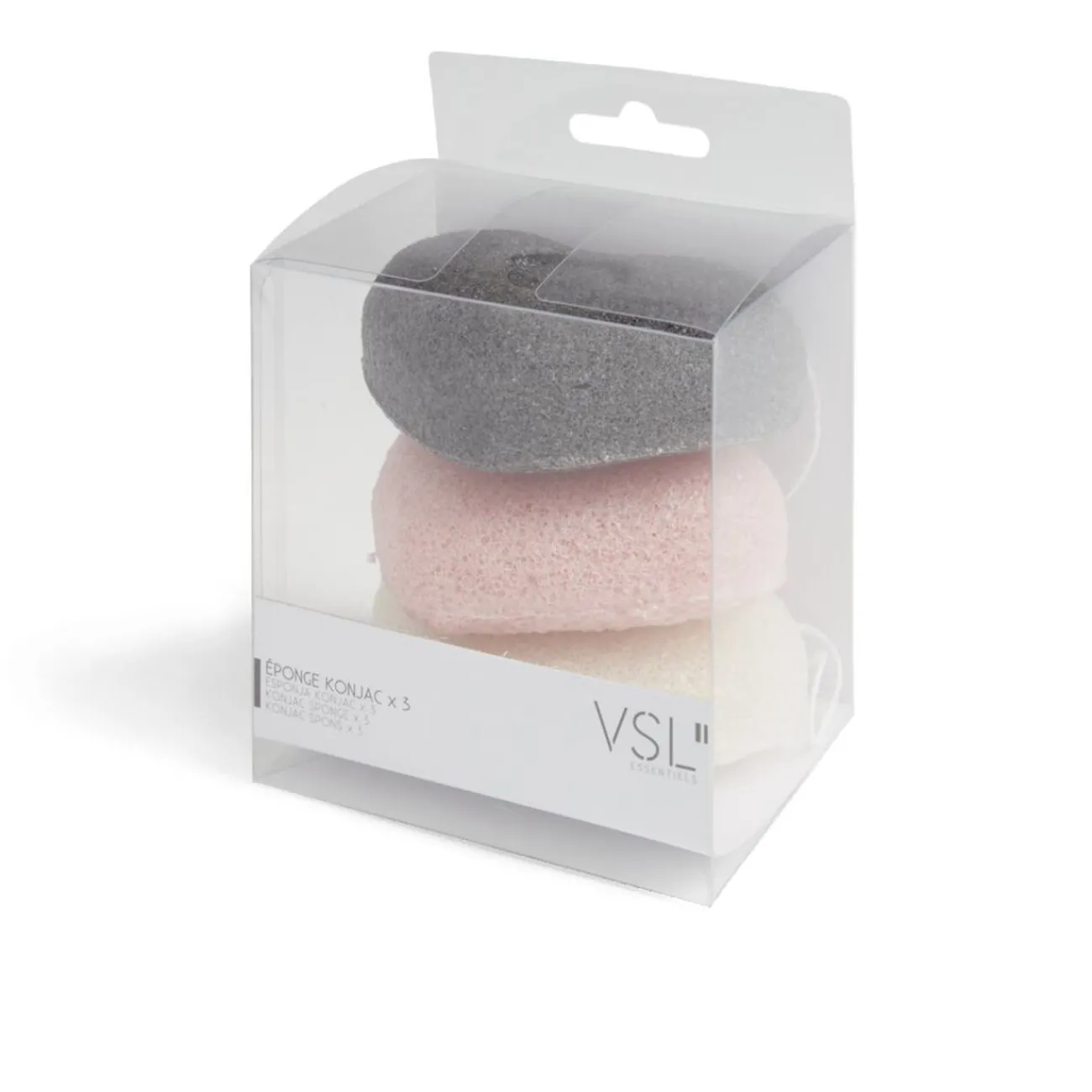 Gifi Beauté^Lot de 3 éponges konjac coeur - 3 modèles