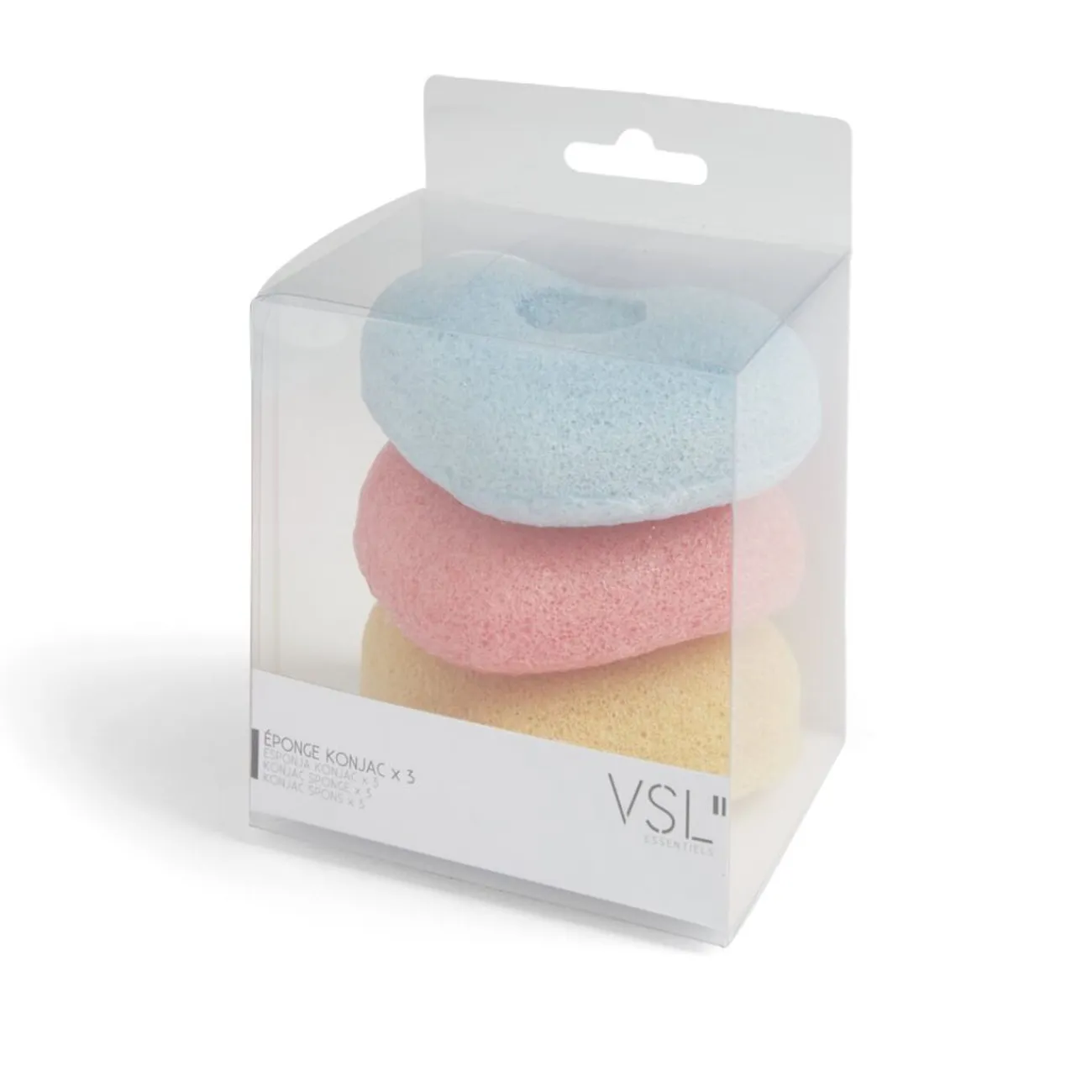 Gifi Beauté^Lot de 3 éponges konjac coeur - 3 modèles