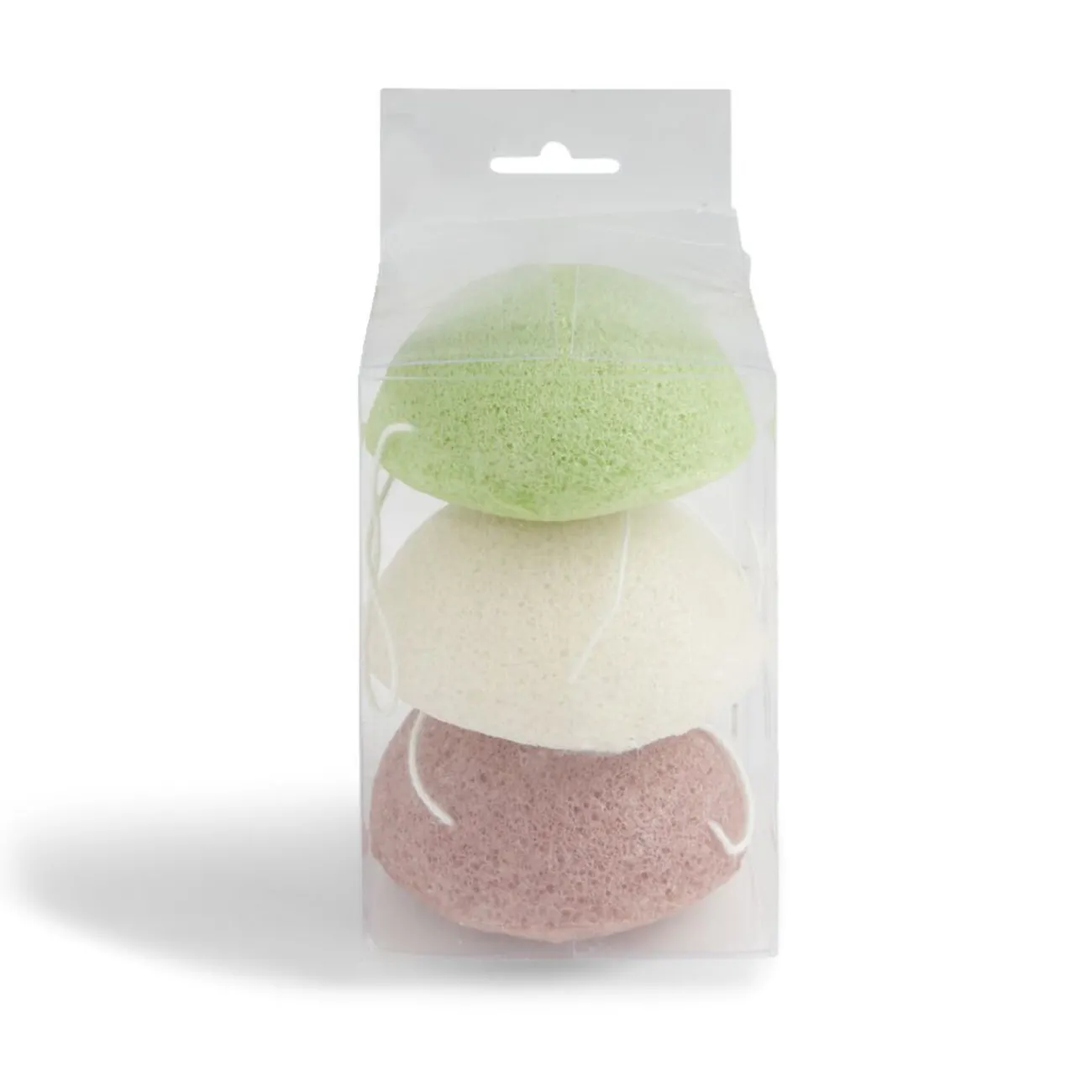 Gifi Beauté^Lot de 3 éponges konjac coeur vert beige marron