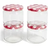 Gifi Lot de 4 pots à confiture acier et verre Ø7,5xH8,7cm