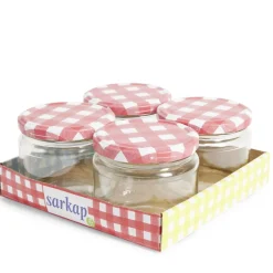 Gifi Lot de 4 pots à confiture acier et verre Ø7,5xH8,7cm