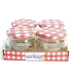 Gifi Lot de 4 pots à confiture acier et verre Ø7,5xH8,7cm