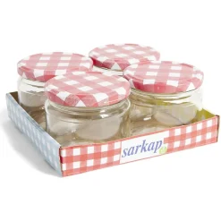 Gifi Lot de 4 pots à confiture acier et verre Ø7,5xH8,7cm