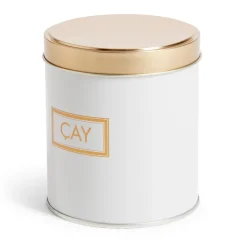 Gifi Lot de 3 pots à épices acier blanc et doré Ø9,9xH11,4cm