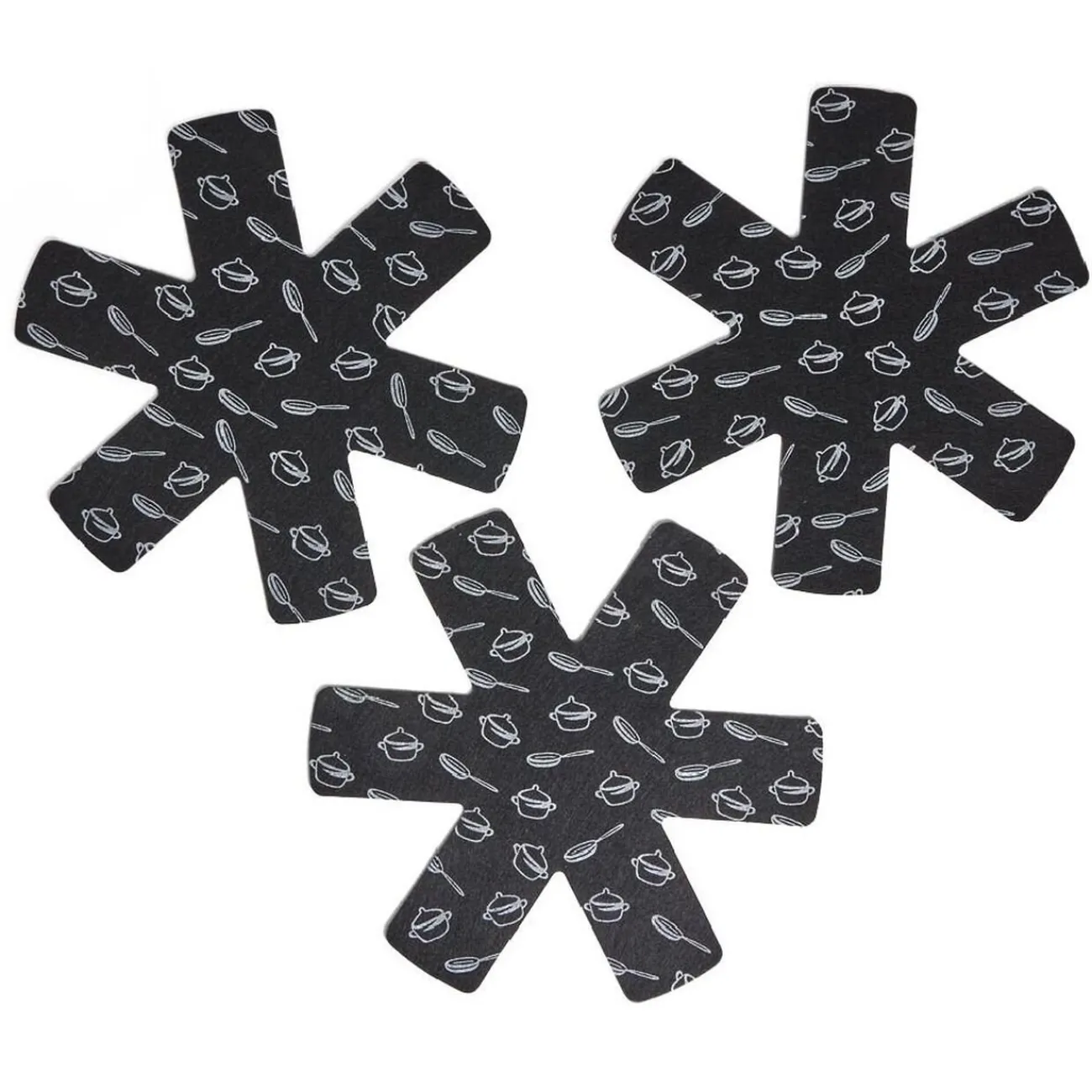 Gifi Lot de 3 protège-poêles Ø38cm polyester noir ou gris