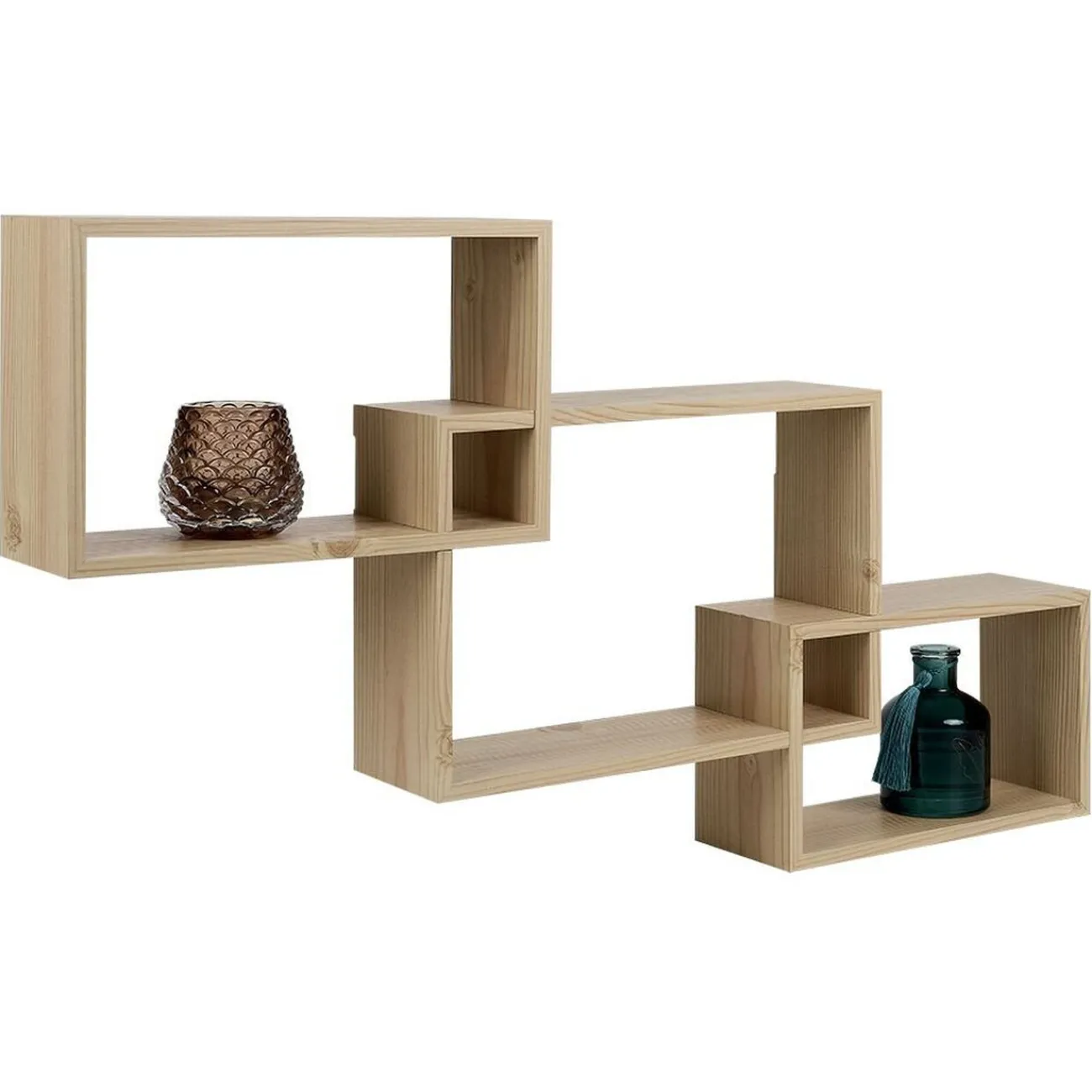 Gifi Rangement|Lot de 3 étagères rectangulaires en bois