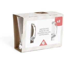 Gifi Lot de 2 tasses à café 170ml verre transparent