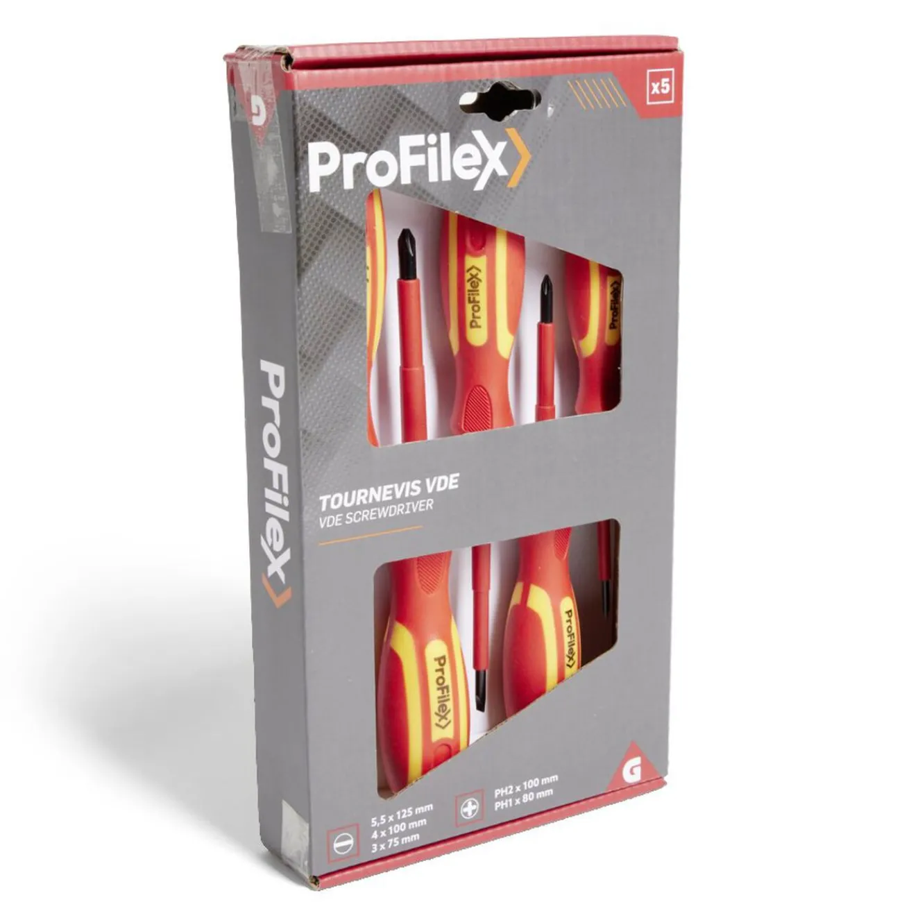 Gifi Outils Bricolage^Lot de 5 tournevis VDE