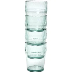 Gifi Lot de 4 verres bas en plastique effet martelé