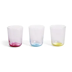 Gifi Lot de 6 verres 31cl transparents avec fond coloré