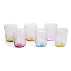 Gifi Lot de 6 verres 31cl transparents avec fond coloré