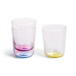 Gifi Lot de 6 verres 31cl transparents avec fond coloré