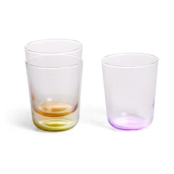 Gifi Lot de 6 verres 31cl transparents avec fond coloré
