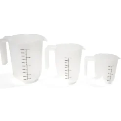 Gifi Lot de 3 verres mesureur 250/500/1000ml plastique blanc transparent