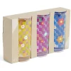 Gifi Lot de 3 verres motif fleurs et carreaux 290ml