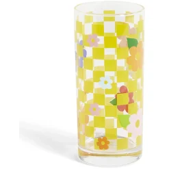 Gifi Lot de 3 verres motif fleurs et carreaux 290ml
