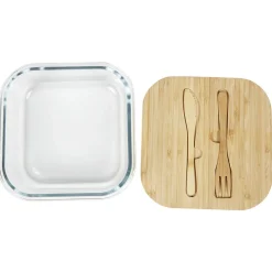 Gifi Luchbox avec couverts bambou et verre 1,1 L