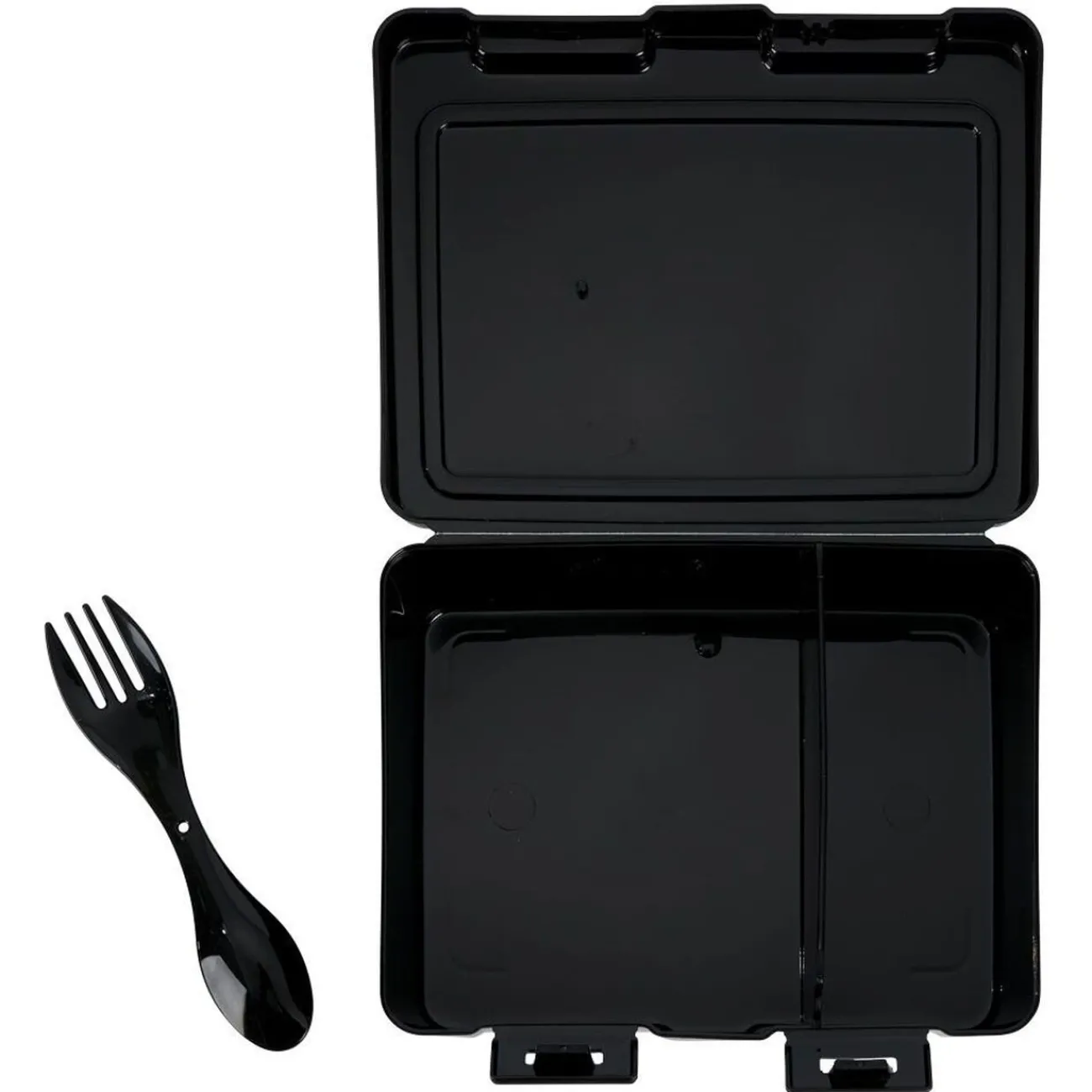 Gifi Lunch box à 2 compartiments - Boîte alimentaire en plastique noir 1L