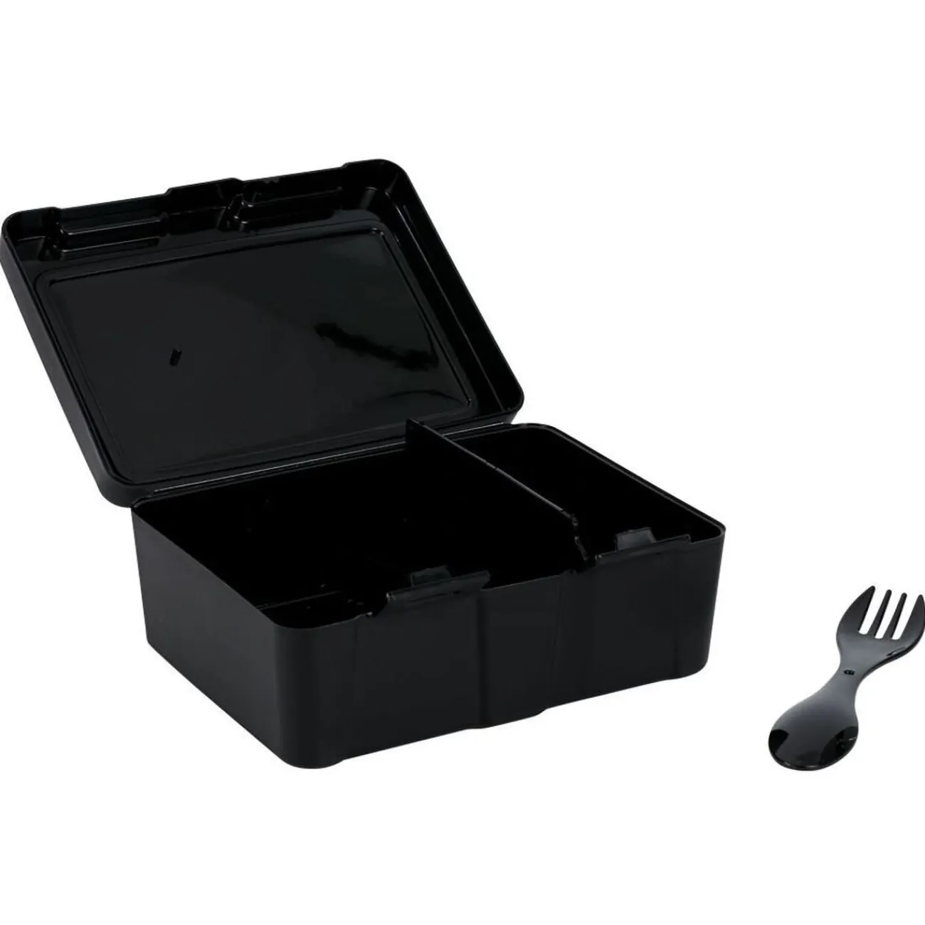 Gifi Lunch box à 2 compartiments - Boîte alimentaire en plastique noir 1L