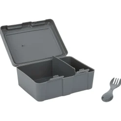 Gifi Lunch box à 2 compartiments - Boîte alimentaire en plastique gris 1L