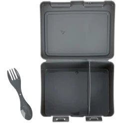 Gifi Lunch box à 2 compartiments - Boîte alimentaire en plastique gris 1L