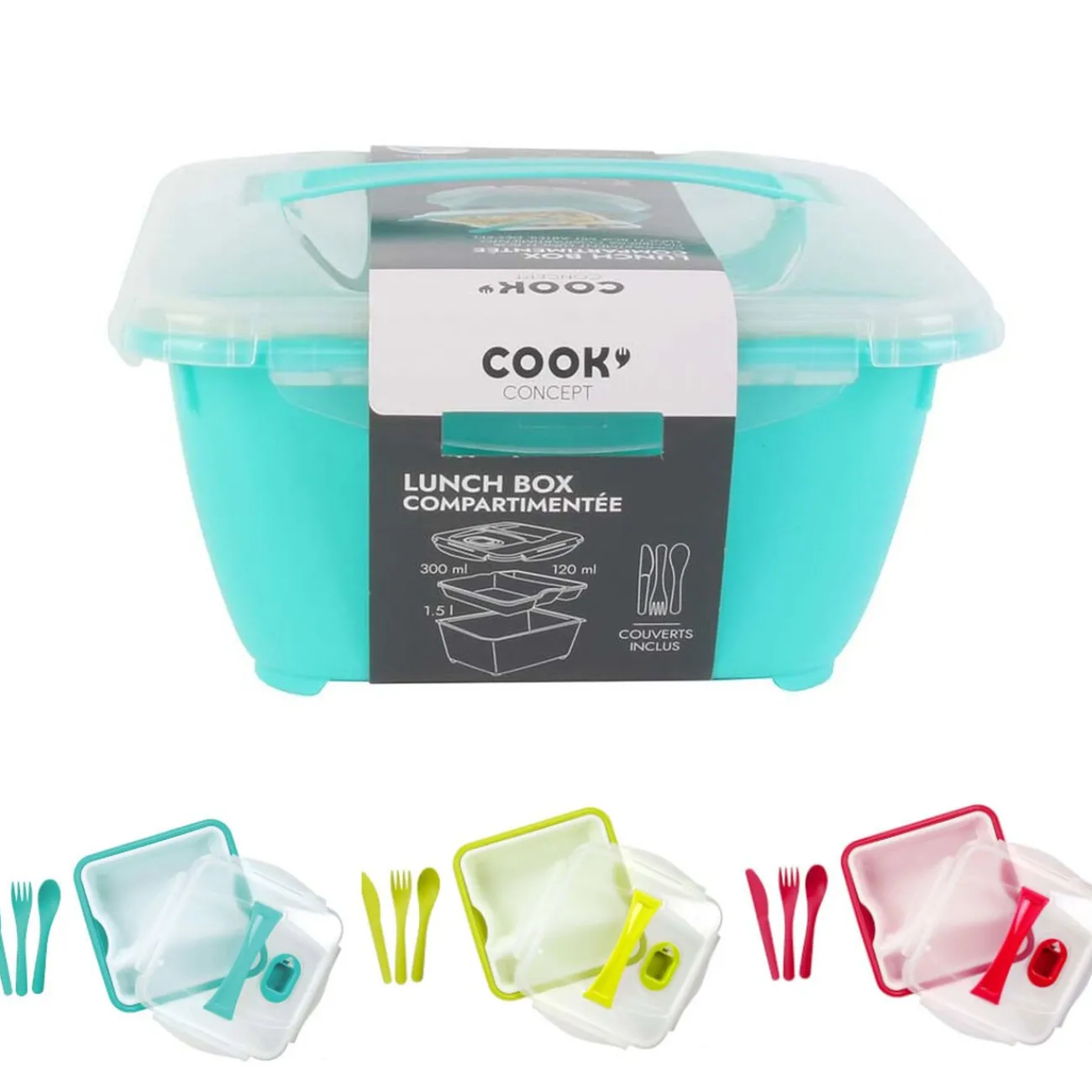 Gifi Lunch box compartimentée avec couverts