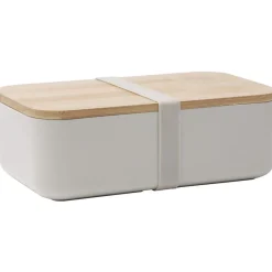 Gifi Lunchbox en plastique avec couvercle bambou +sangle silicone 900 ml