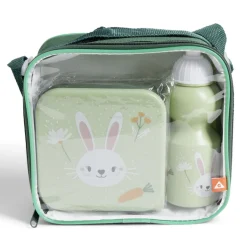 Gifi Lunchbox enfant 720ml avec gourde 350ml et sac de transport lapin vert