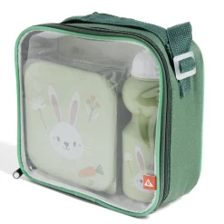 Gifi Lunchbox enfant 720ml avec gourde 350ml et sac de transport lapin vert