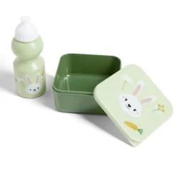 Gifi Lunchbox enfant 720ml avec gourde 350ml et sac de transport lapin vert